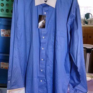 Donald J Trump Long Sleeve Blue Button Down Dress Shirt XXL 38/39 Tall 19" Neck